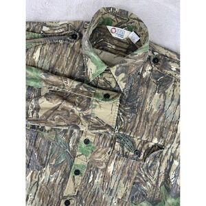 Vintage Sports Afield Shirt Mens XL Brown Green Camo Realtree Made USA